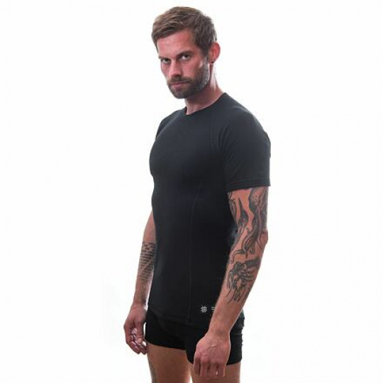 SENSOR MERINO DF men's shirt kr.sleeve black Size: