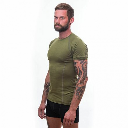 SENSOR MERINO ACTIVE men's shirt kr.sleeve safari green Size: