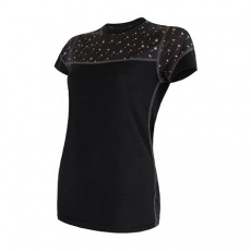 SENSOR MERINO IMPRESS women's T-shirt kr.sleeve black/pattern Size: