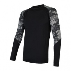 SENSOR MERINO IMPRESS men's shirt long.sleeve black/honeycomb Size: