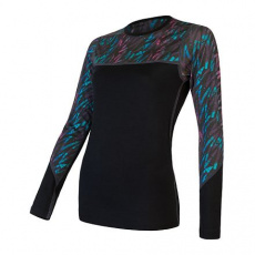 SENSOR MERINO IMPRESS women's shirt long.sleeve black/stripes Size: