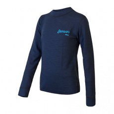 SENSOR MERINO DF LOGO junior shirt long.sleeve deep blue Size: