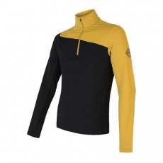 SENSOR MERINO EXTREME men's hoodie long.sleeve zipper mustard/black Size: