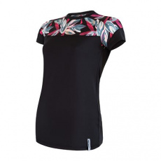 SENSOR COOLMAX IMPRESS women's T-shirt kr.sleeve black/leaves Size: