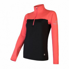 SENSOR COOLMAX THERMO women's zip-up hoodie black/coral Size: