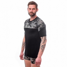 SENSOR MERINO IMPRESS men's shirt kr.sleeve black/honeycomb Size: