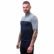 SENSOR CYKLO MOTION men's jersey kr.sleeve full zip deep blue/gray Size: