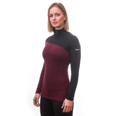 SENSOR MERINO EXTREME women's sweatshirt long.sleeve zip port red/black Size: