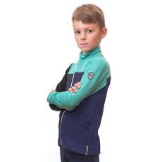 SENSOR COOLMAX THERMO kids hoodie celozip deep blue/sea green/black Size: