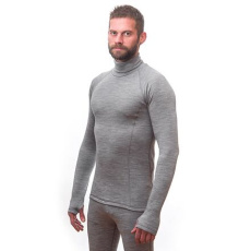 SENSOR MERINO BOLD men's shirt long.sleeve roll neck cool gray Size: