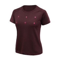 SENSOR MERINO BLEND TYPO women's T-shirt kr.sleeve port red Size: