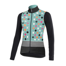 DOTOUT LADIES LONG SLEEVE JERSEY FANATICA WOOL TURQUOISE-BLACK (A23W510669)