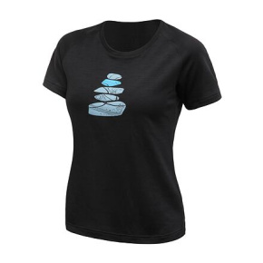 SENSOR MERINO BLEND STONE women's T-shirt kr.sleeve black Size: