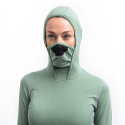 SENSOR MERINO DF women's long-sleeve shirtbasil green hooded sleeve size