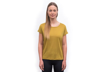 SENSOR MERINO AIR traveller women's t-shirt kr.sleeve mustard Size: