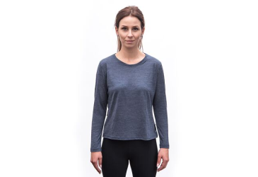 SENSOR MERINO LITE women's long-sleeve shirtsleeve mottled blue size