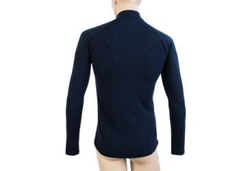 SENSOR MERINO DF men's shirt long.sleeve zipper deep blue Size: