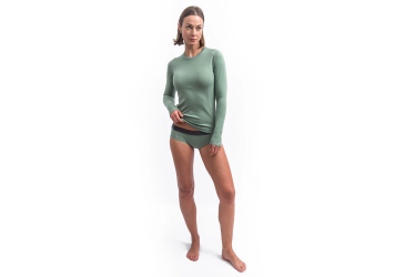SENSOR MERINO DF women's long-sleeve shirtsleeve basil green size