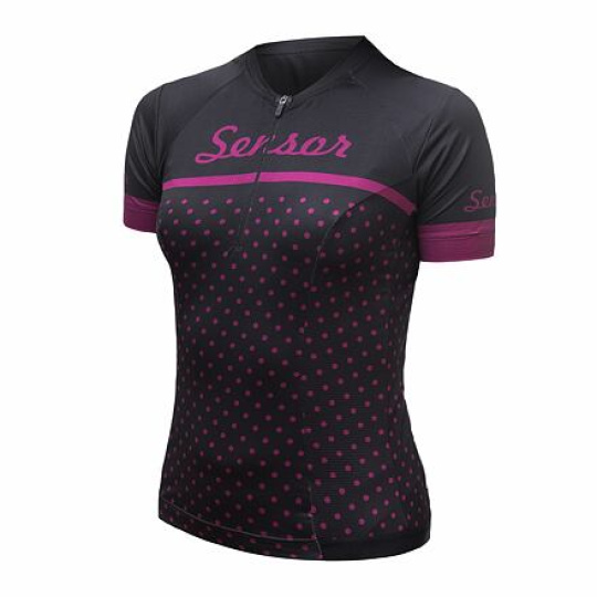 SENSOR CYKLO TOUR women's jersey kr.sleeve black dots Size: