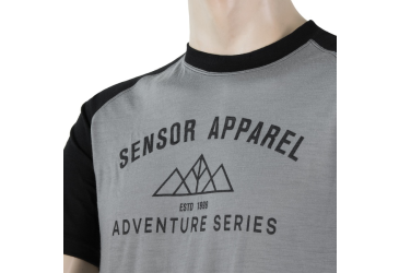SENSOR MERINO ACTIVE PT ADVENTURE men's T-shirt kr.sleeve grey/black Size: