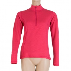 SENSOR MERINO DF women's shirt long.sleeve zipper magenta Size: