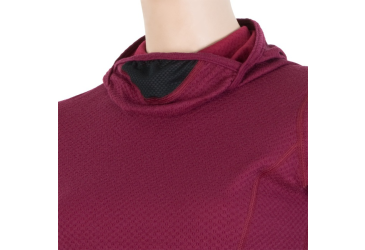 SENSOR MERINO DF women's shirt long.lilla hooded sleeve Size: