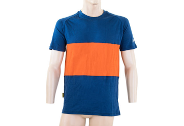 SENSOR MERINO AIR PT men's shirt kr.sleeve blue/orange Size:
