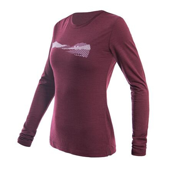 SENSOR MERINO AIR PT HILLS women's T-shirt long.sleeve port red Size: