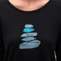 SENSOR MERINO BLEND STONE women's long sleeve shirtsleeve black size