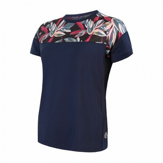 SENSOR HELIUM women's jersey free neck.sleeve deep blue/leaves Size: