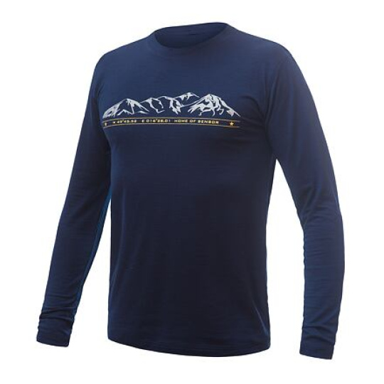 SENSOR MERINO ACTIVE PT MOUNTAINS men's long sleeve shirt.sleeve deep blue Size: