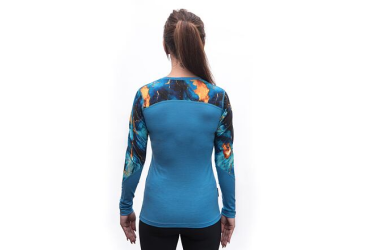 SENSOR MERINO IMPRESS women's long-sleeve shirtsleeve blue/universe size