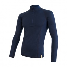 SENSOR MERINO DF men's shirt long.sleeve zipper deep blue Size: