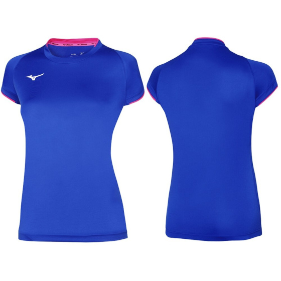 MIZUNO Core Short Sleeve Tee / Royal/Pink Fluo /
