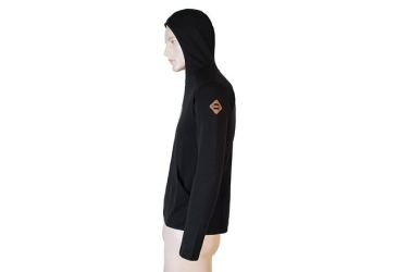 SENSOR MERINO UPPER HELI men's hoodie kangaroo black Size: