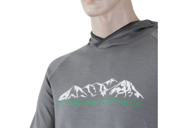 SENSOR MERINO UPPER MOUNTAINS men's hoodie kangaroo grey Size: