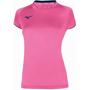 MIZUNO Core Short Sleeve Tee / Pink Fluo/Navy / MIZUNO Core Short Sleeve Tee / Pink Fluo/Navy /