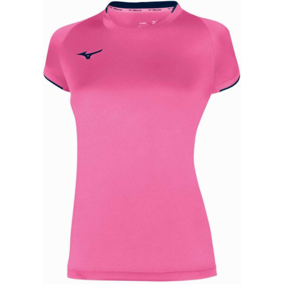 MIZUNO Core Short Sleeve Tee / Pink Fluo/Navy /