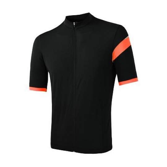 SENSOR CYKLO CLASSIC men's jersey kr.sleeve full zip black/orange Size:
