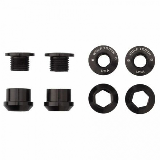 WOLF TOOTH set Chainring Nuts and Bolts black 4pcs