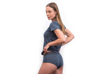 SENSOR MERINO LITE women's T-shirt kr.sleeve mottled blue Size: