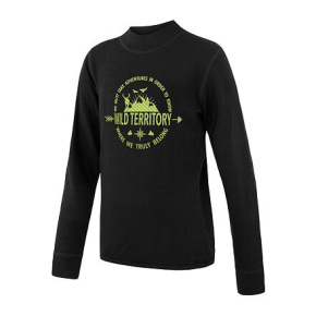 SENSOR MERINO DF TERRITORY children's shirt long.sleeve black Size: