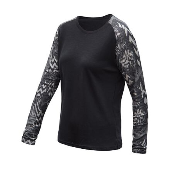 SENSOR MERINO BLEND IMPRESS women's long-sleeve shirtsleeve black/zebra size