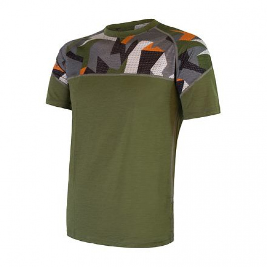 SENSOR MERINO IMPRESS men's shirt kr.safari/camo sleeve Size: