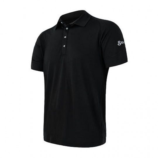 SENSOR MERINO ACTIVE POLO men's shirt kr.sleeve black Size: