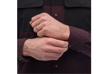 FT MEN'S RIDER LONG SLEEVE SHIRT WINE RED/BLACK Size: