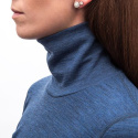 SENSOR MERINO BOLD women's roll neck long sleeve shirt.cool blue sleeve size