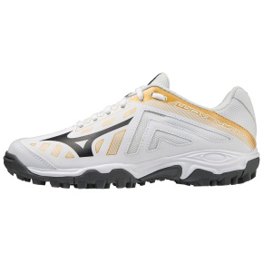 MIZUNO WAVE LYNX JUNIOR/Wht/MPGold/IronGate MIZUNO WAVE LYNX JUNIOR/Wht/MPGold/IronGate