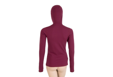 SENSOR MERINO DF women's shirt long.lilla hooded sleeve Size: