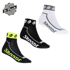 SENSOR PONOŽKY 3-PACK RACE LITE SMALL HANDS black/white/ref.yellow Size: 3/5
